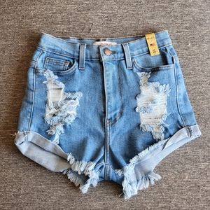 Woman's Cut Off Blue Jean Shorts